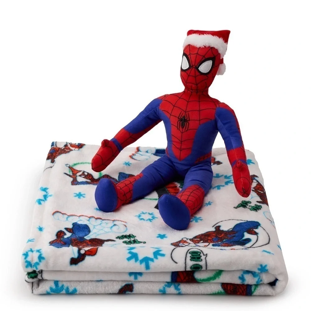 🆕Marvel Spiderman Buddy and Throw Blanket Plush Doll 50”x60” Holiday